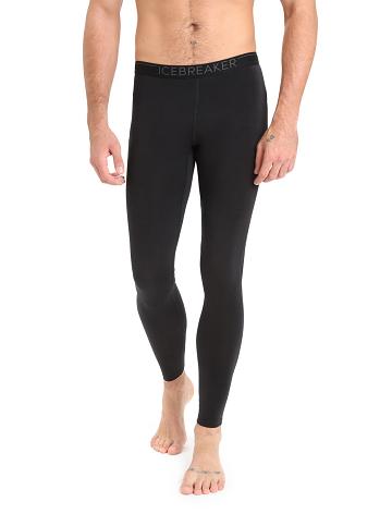 Base Layers Icebreaker BodyfitZone™ Merino 200 Zone Thermal Leggings Męskie Czarne | PL 1574WNBY